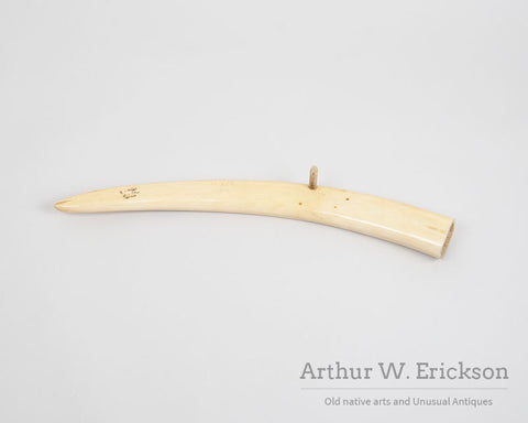 Inuit Carved walrus Ivory Cribbage Board