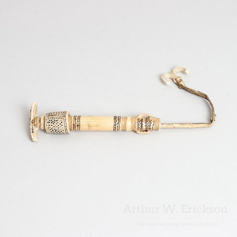 Outstanding Inuit Walrus Ivory Sewing Kit