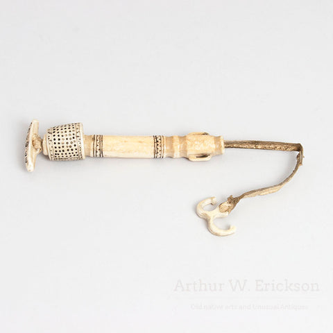 Outstanding Inuit Walrus Ivory Sewing Kit