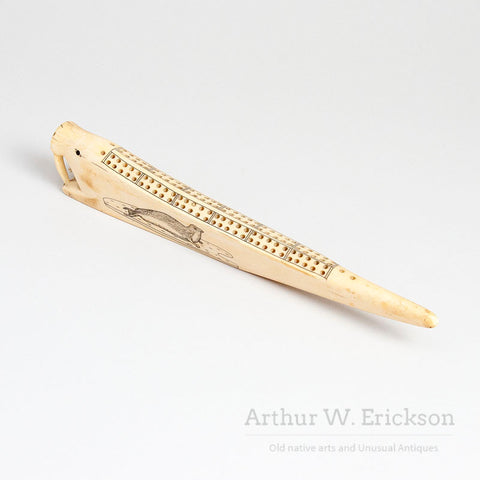 Inuit Walrus Headed Cribbage Board