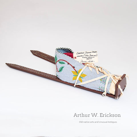 Modern Miniature Plains Style Beaded Cradle with Boards