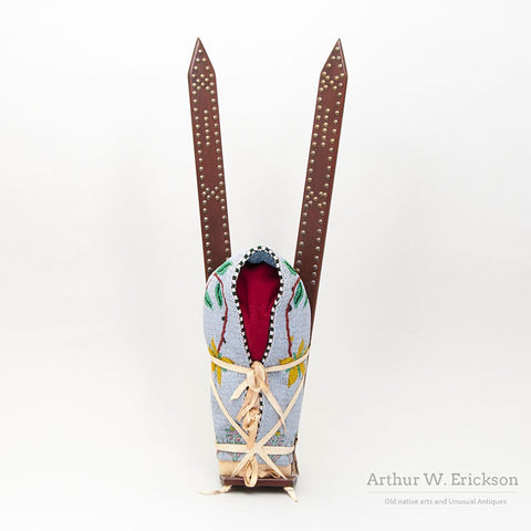 Modern Miniature Plains Style Beaded Cradle with Boards