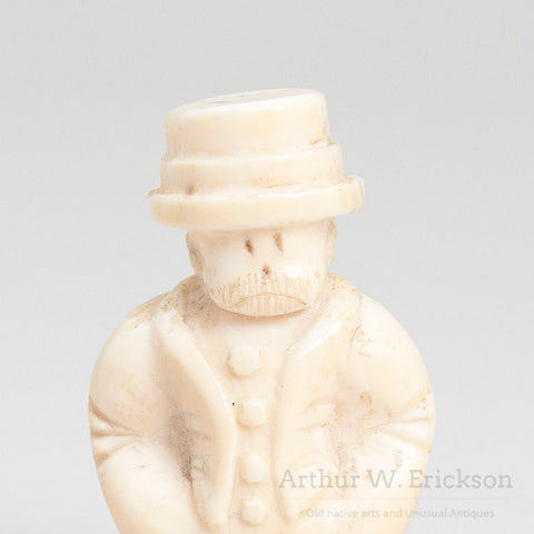 Inuit Walrus Ivory Carving of Mutt & Jeff