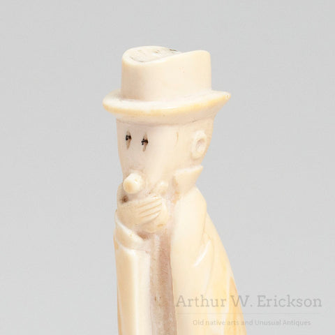 Inuit Walrus Ivory Carving of Mutt & Jeff