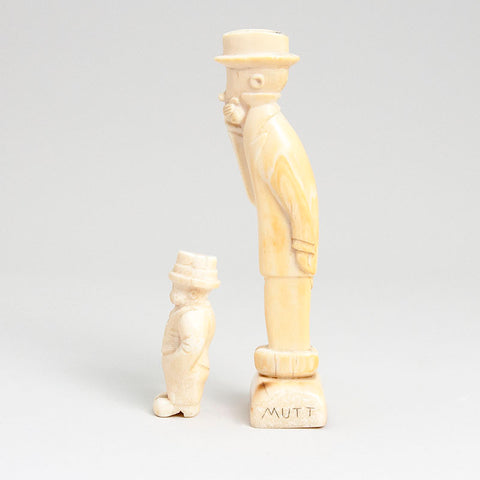 Inuit Walrus Ivory Carving of Mutt & Jeff