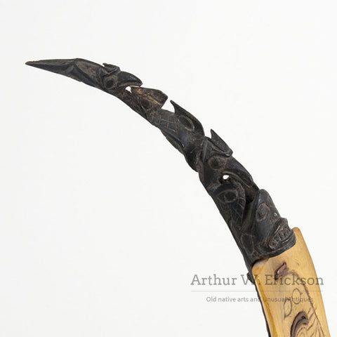 Northwest Coast Horn Laddle with Goat Horn Handle