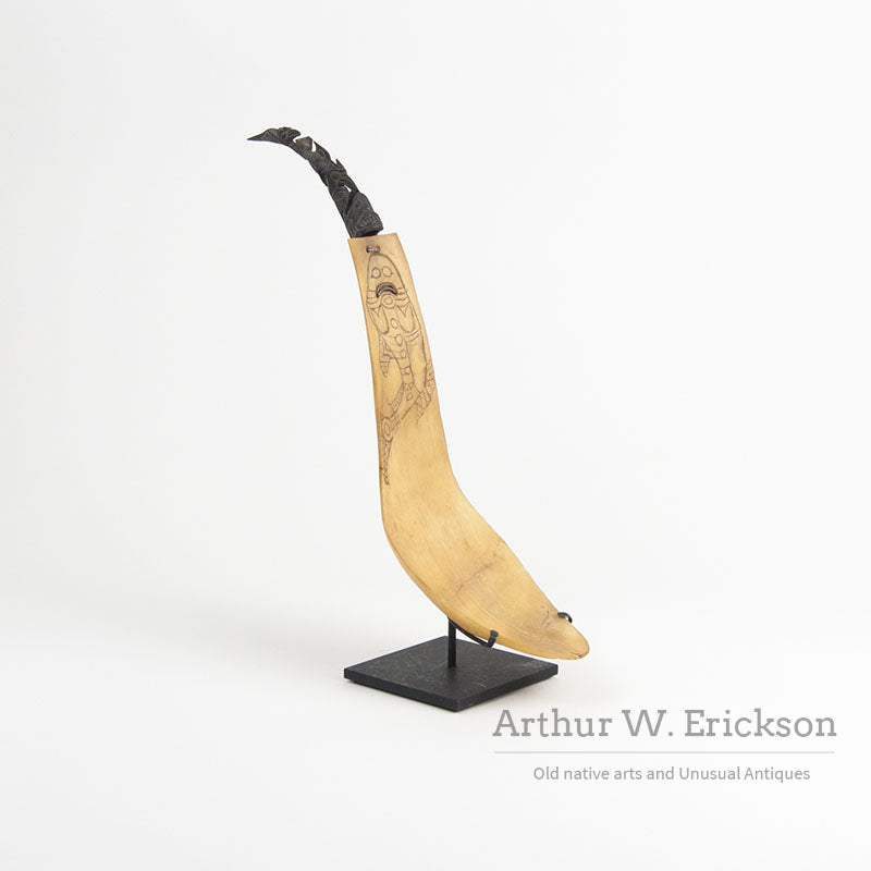 Northwest Coast Horn Laddle with Goat Horn Handle