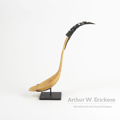 Northwest Coast Horn Laddle with Goat Horn Handle