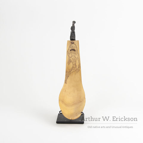 Northwest Coast Horn Laddle with Goat Horn Handle