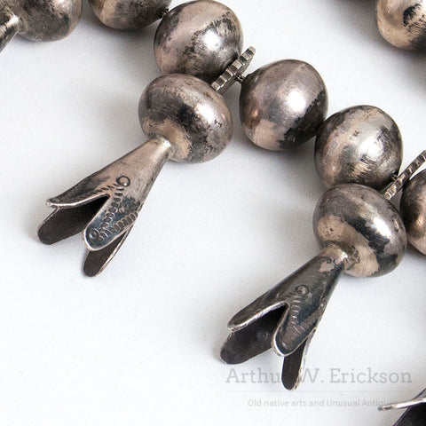 Early 20th Century Navajo Squash Blossom Necklace