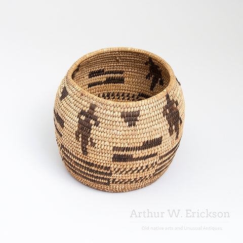 Interesting Papago basket with Lizards