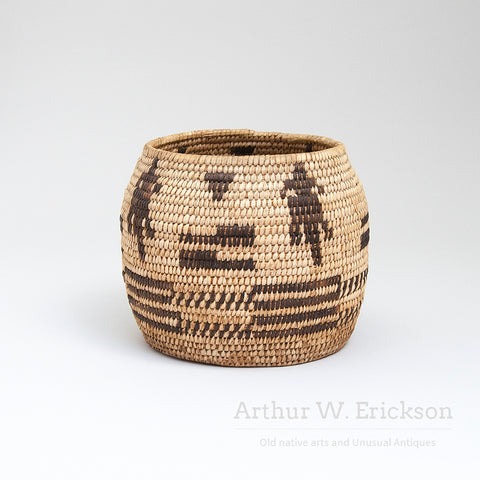 Interesting Papago basket with Lizards