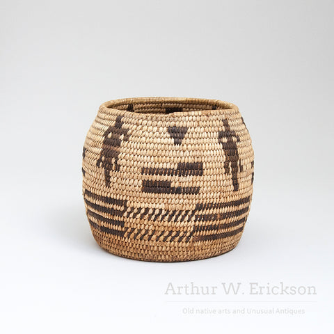 Interesting Papago basket with Lizards