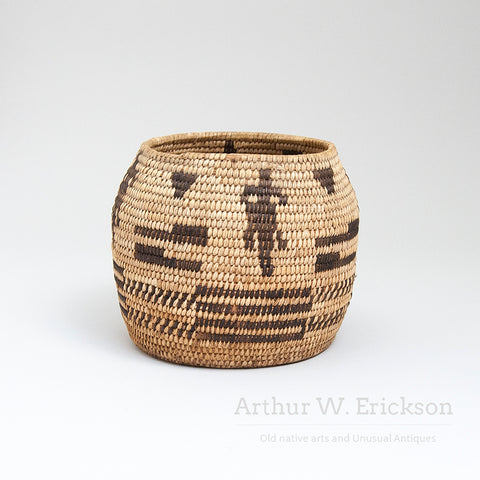 Interesting Papago basket with Lizards