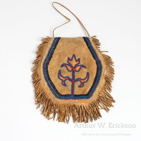 Beautiful Southern Plains, Probably Kiowa, Beaded Fringed Bag