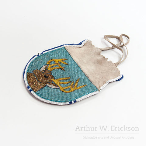 Plateau Beaded Double sided Bag with Elk