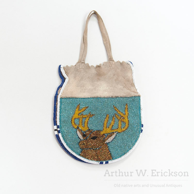 Plateau Beaded Double sided Bag with Elk