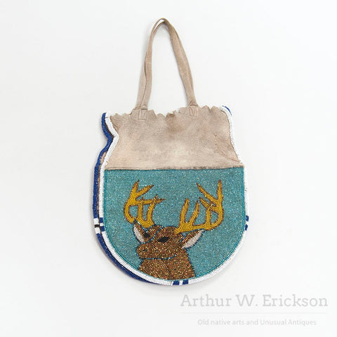 Plateau Beaded Double sided Bag with Elk