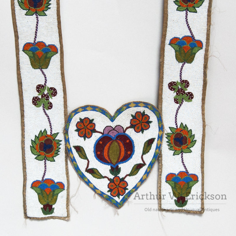 Unusual Beaded Plateau Martingale with a Heart Shaped Center Panel