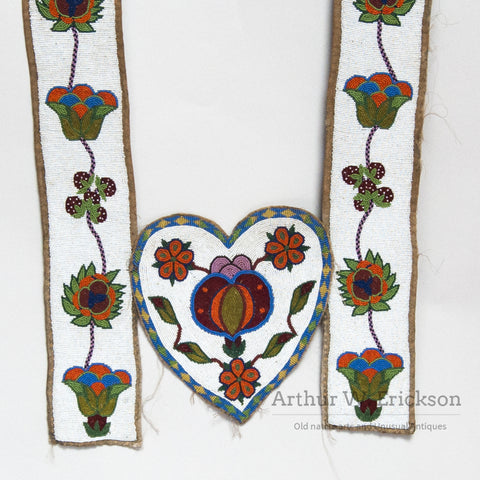 Unusual Beaded Plateau Martingale with a Heart Shaped Center Panel