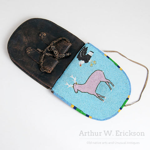 Plateau Man's Belt Pouch with Elk and Eagle