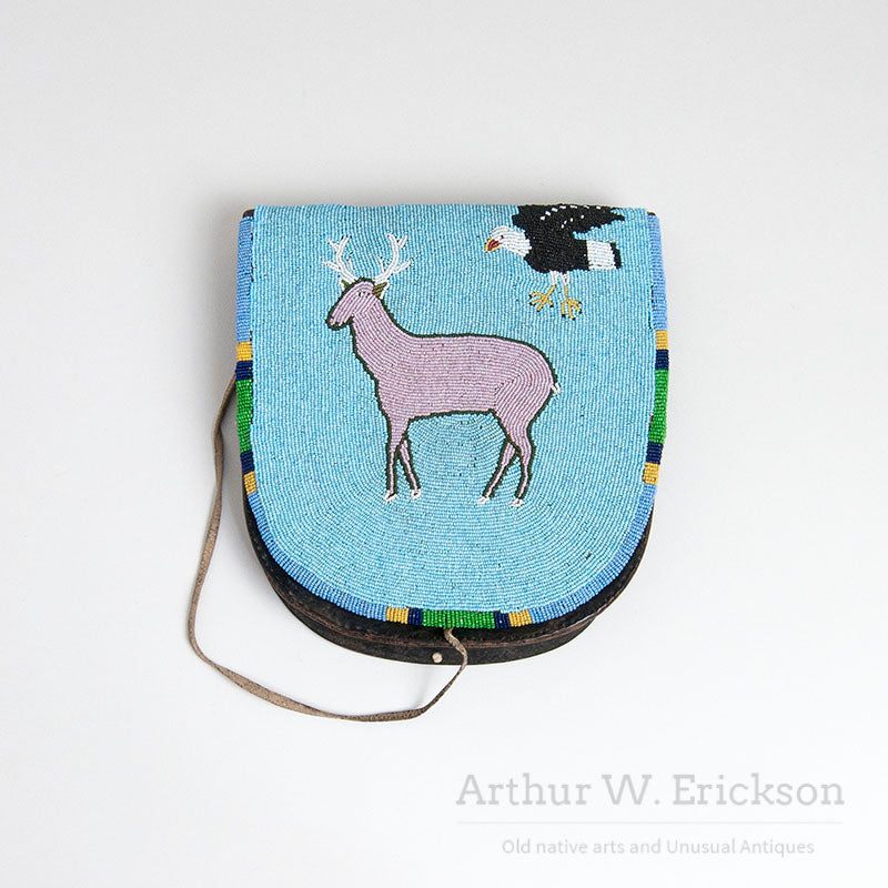 Plateau Man's Belt Pouch with Elk and Eagle