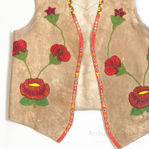 Plateau Beaded Vest with Rose Designs