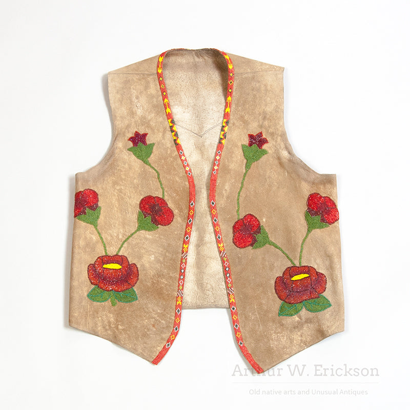 Plateau Beaded Vest with Rose Designs