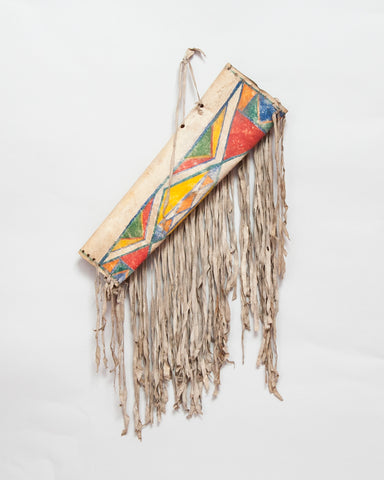 Pair of Early 20th C Plateau Parfleche Bonnet Cases