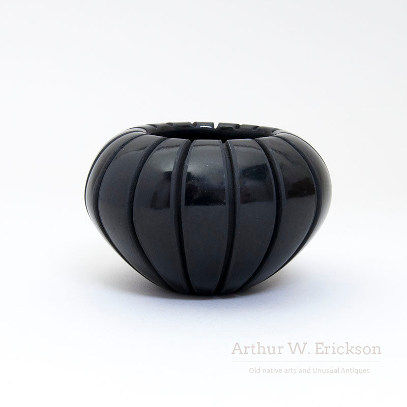 Small Santa Clara Bowl With Deep Lines by Sally Tafoya