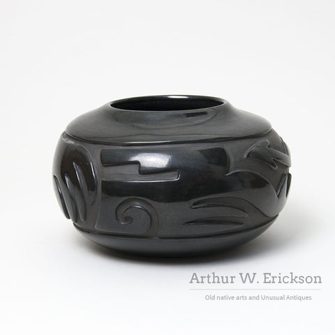 Large Mary Cain Incised Santa Clara Jar with Avanyu