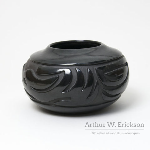 Large Mary Cain Incised Santa Clara Jar with Avanyu