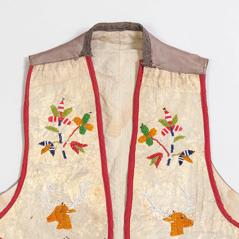 Santee Sioux Beaded Vest with Elk Head