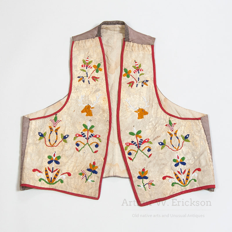 Santee Sioux Beaded Vest with Elk Head