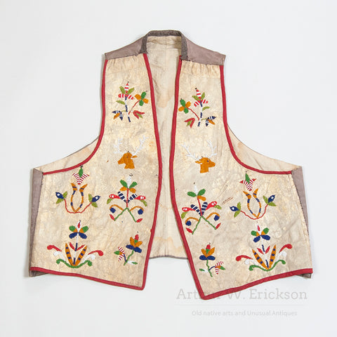 Santee Sioux Beaded Vest with Elk Head