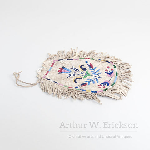 Santee Sioux Two Sided Beaded Bag with Fringe