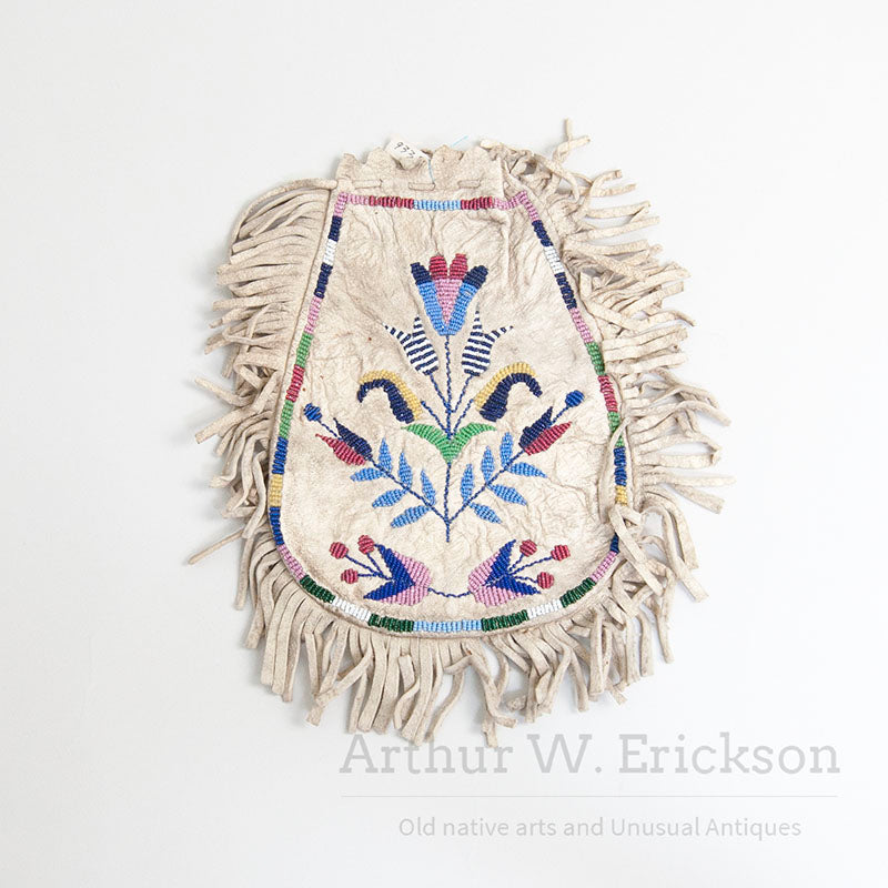 Santee Sioux Two Sided Beaded Bag with Fringe