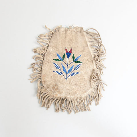 Santee Sioux Two Sided Beaded Bag with Fringe