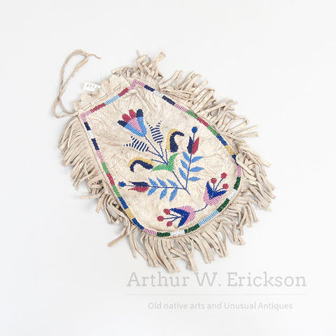 Santee Sioux Two Sided Beaded Bag with Fringe