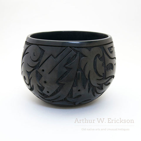 Large Carved Jar with Sqrafitto by Lucy Year Flower