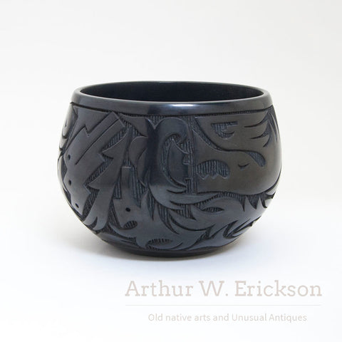 Large Carved Jar with Sqrafitto by Lucy Year Flower