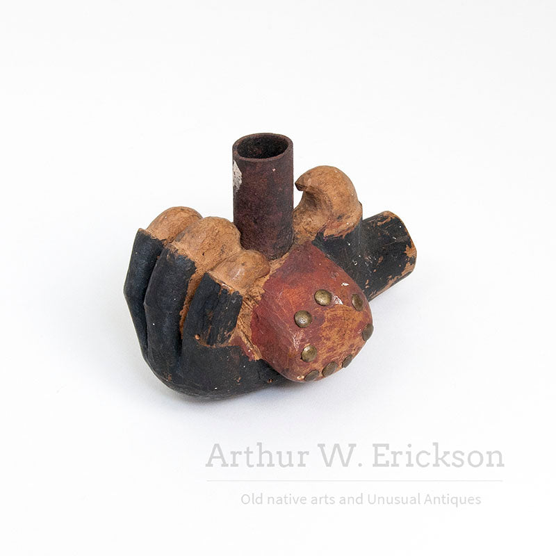 Tlingit Wooden Eagle Claw Pipe