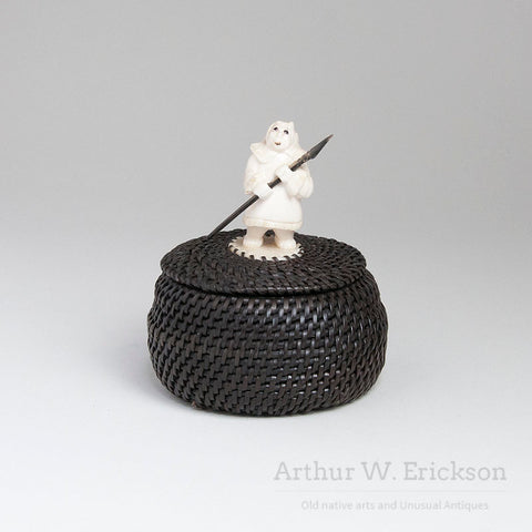 Gregg Tagarook Baleen Basket with Figural Finial