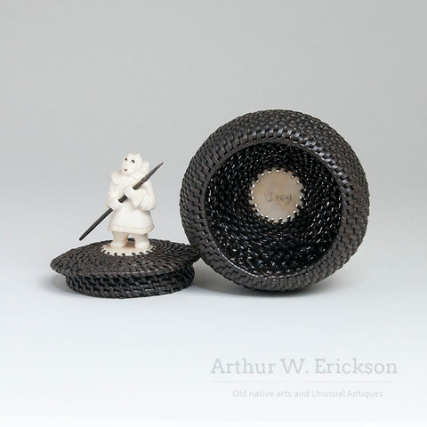 Gregg Tagarook Baleen Basket with Figural Finial