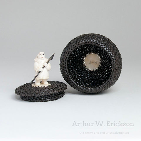 Gregg Tagarook Baleen Basket with Figural Finial