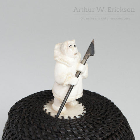 Gregg Tagarook Baleen Basket with Figural Finial