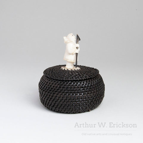 Gregg Tagarook Baleen Basket with Figural Finial