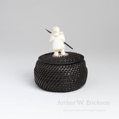 Gregg Tagarook Baleen Basket with Figural Finial