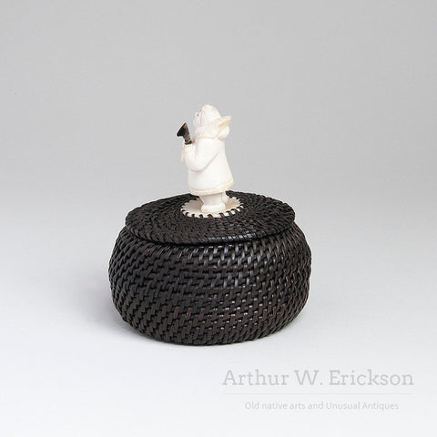 Gregg Tagarook Baleen Basket with Figural Finial