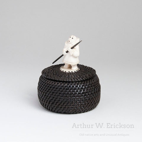 Gregg Tagarook Baleen Basket with Figural Finial